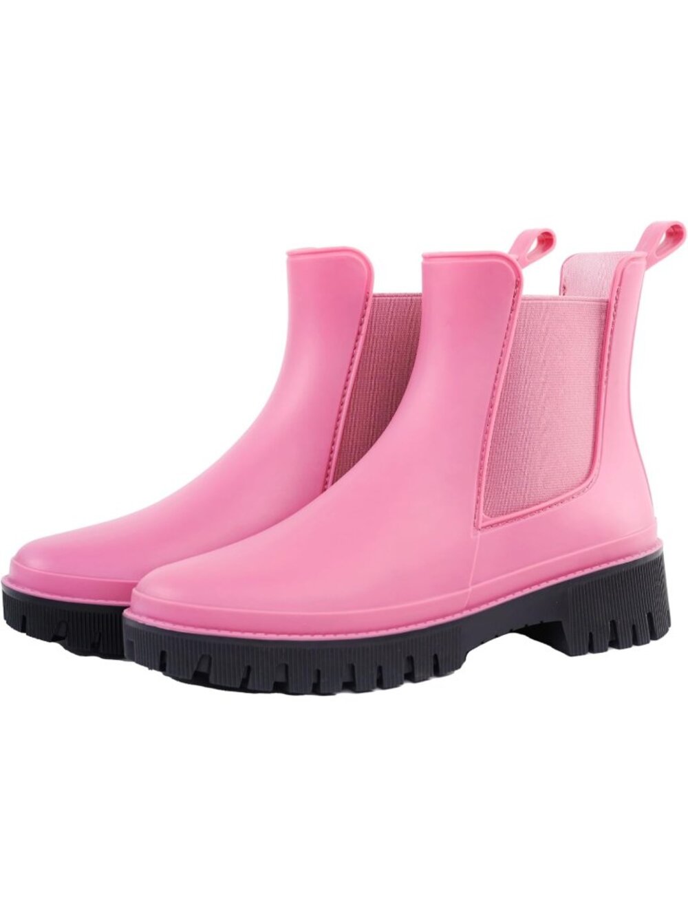 Women's Pink Comfortable Waterproof Non-Slip Chelsea Ladies Short Rain Boots